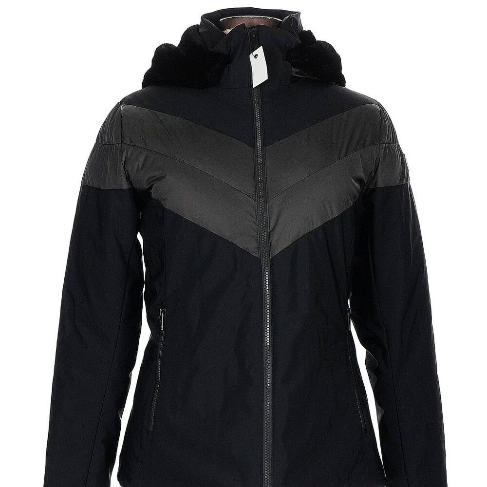 Fusalp Black Quilted Faux Fur Hooded Jacket NWT Size: FR 42 Style Anne